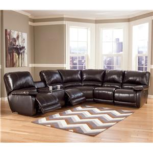 Signature Design by Ashley Capote DuraBlend® - Chocolate Power Reclining Sectional